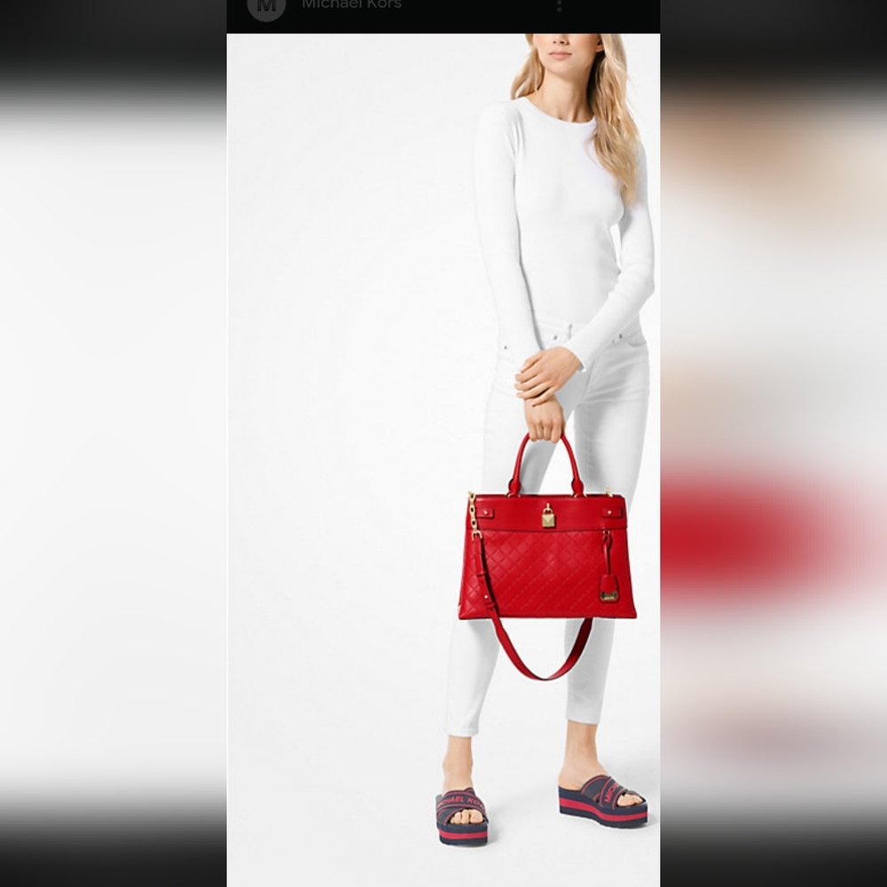 Michael Kors Red Leather Shoulder Bag and Wallet
